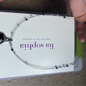 Lia Sophia Silver Necklace with Blue Accents